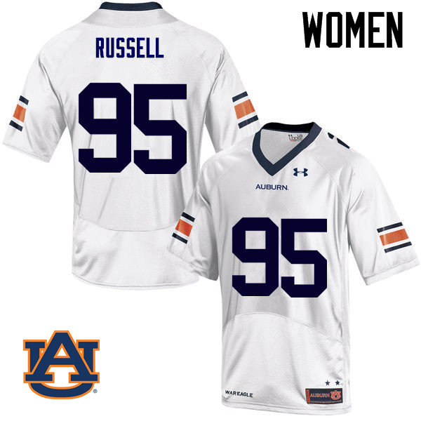 Women Auburn Tigers #95 Dontavius Russell College Football Jerseys Sale-White